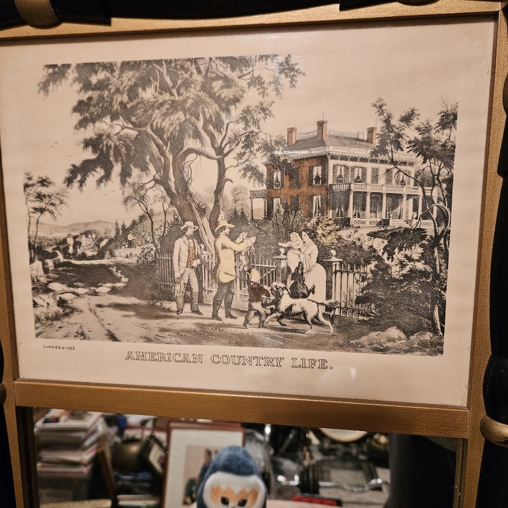 Vintage Currier & Ives Mirror - Picture 3 of 11